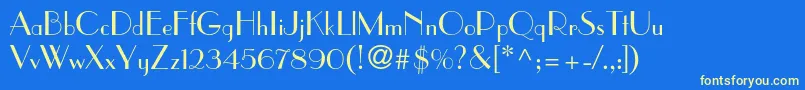 Parisianstd Font – Yellow Fonts on Blue Background