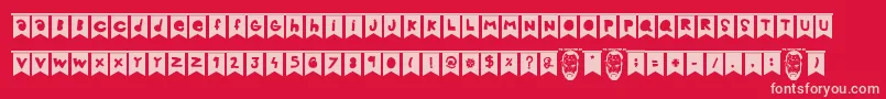 Celebration Font – Pink Fonts on Red Background