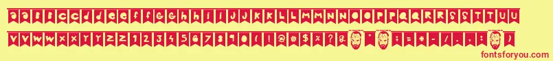 Celebration Font – Red Fonts on Yellow Background