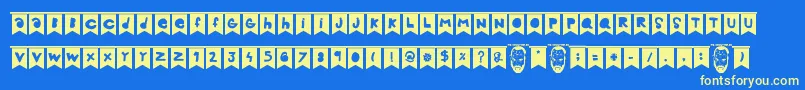 Celebration Font – Yellow Fonts on Blue Background