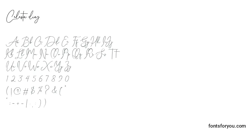 Шрифт Celesta diaz (123012) – алфавит, цифры, специальные символы