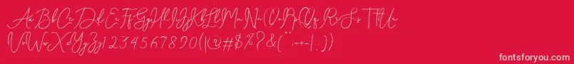 Celesta diaz Font – Pink Fonts on Red Background