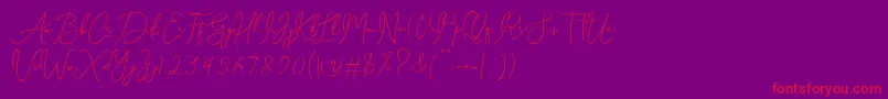 Celesta diaz-Schriftart – Rote Schriften auf violettem Hintergrund