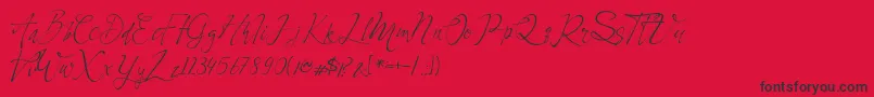 フォントCelesta – 赤い背景に黒い文字