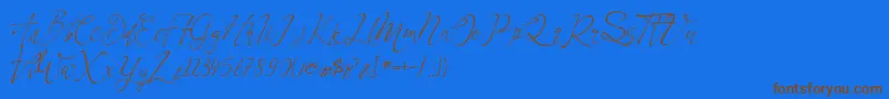 Celesta Font – Brown Fonts on Blue Background