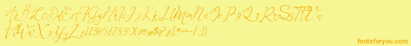 Celesta Font – Orange Fonts on Yellow Background