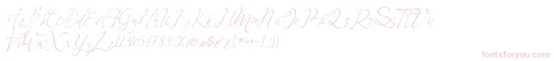 Celesta-Schriftart – Rosa Schriften auf weißem Hintergrund