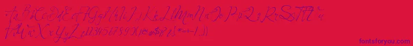 Celesta Font – Purple Fonts on Red Background