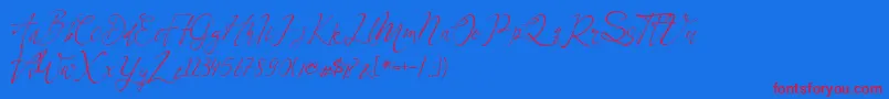 Celesta Font – Red Fonts on Blue Background