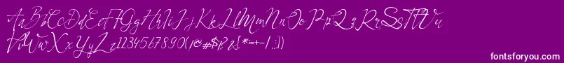 Celesta Font – White Fonts on Purple Background