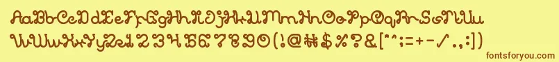 Police Celestial Love – polices brunes sur fond jaune