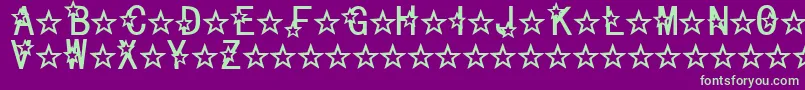 フォントCelestial – 紫の背景に緑のフォント