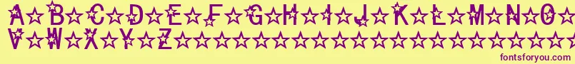 フォントCelestial – 紫色のフォント、黄色の背景