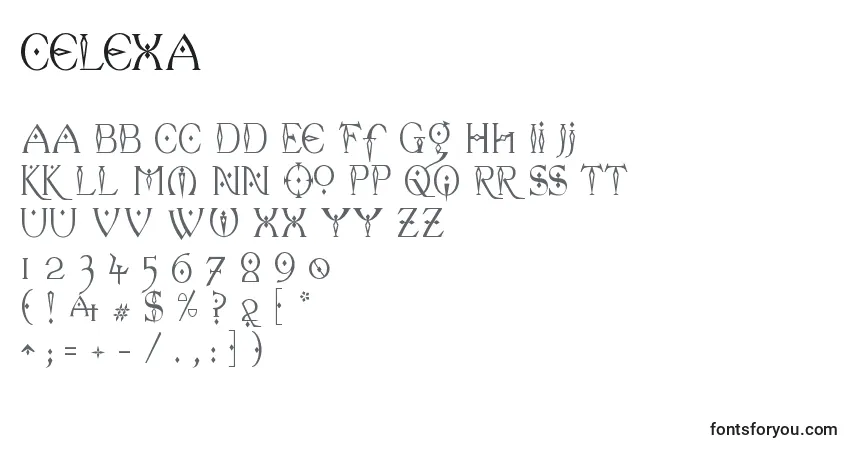 Schriftart Celexa   (123016) – Alphabet, Zahlen, spezielle Symbole