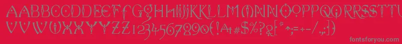 フォントcelexa   – 赤い背景に灰色の文字