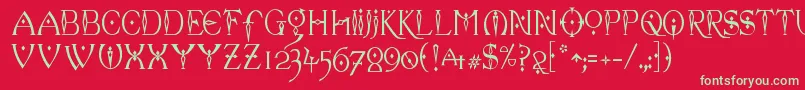 フォントcelexa   – 赤い背景に緑の文字