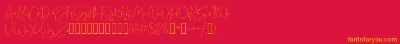 Cellina Font – Orange Fonts on Red Background