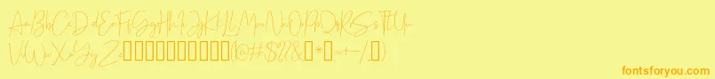 Cellina Font – Orange Fonts on Yellow Background