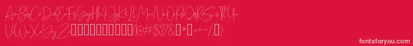 Cellina Font – Pink Fonts on Red Background