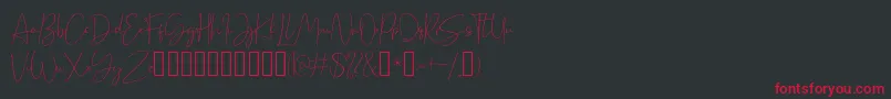 フォントCellina – 黒い背景に赤い文字