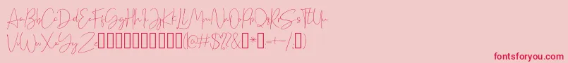 Cellina Font – Red Fonts on Pink Background