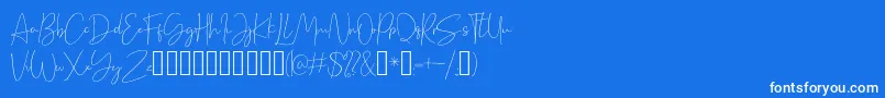 Cellina Font – White Fonts on Blue Background