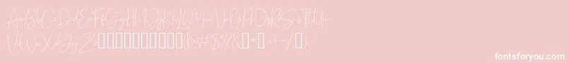 Cellina-Schriftart – Weiße Schriften auf rosa Hintergrund