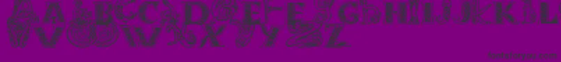 Fonte Celtasmigoria – fontes pretas em um fundo violeta