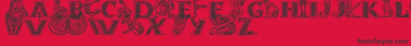 Celtasmigoria-Schriftart – Schwarze Schriften auf rotem Hintergrund