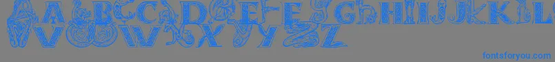 Celtasmigoria Font – Blue Fonts on Gray Background