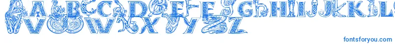 フォントCeltasmigoria – 白い背景に青い文字