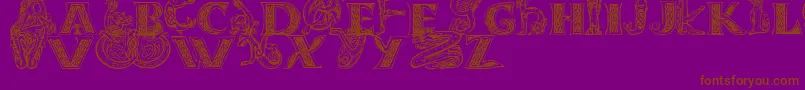 Celtasmigoria Font – Brown Fonts on Purple Background