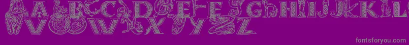 Celtasmigoria-fontti – harmaat kirjasimet violetilla taustalla
