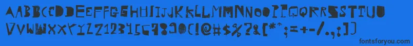 HvdRowdy Font – Black Fonts on Blue Background