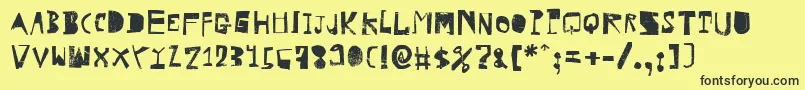 HvdRowdy Font – Black Fonts on Yellow Background