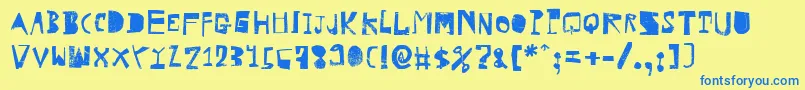 HvdRowdy Font – Blue Fonts on Yellow Background