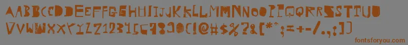 HvdRowdy Font – Brown Fonts on Gray Background