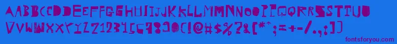 HvdRowdy Font – Purple Fonts on Blue Background