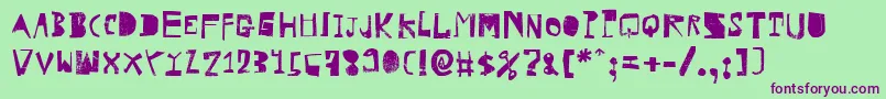 HvdRowdy Font – Purple Fonts on Green Background