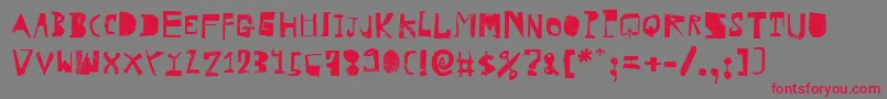 HvdRowdy Font – Red Fonts on Gray Background