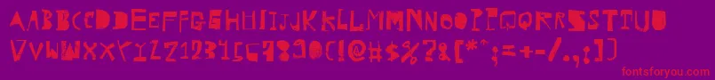 HvdRowdy Font – Red Fonts on Purple Background