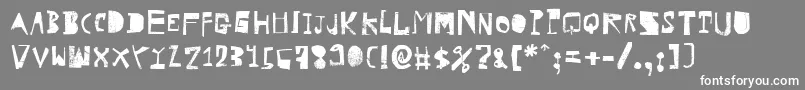 HvdRowdy-Schriftart – Weiße Schriften auf grauem Hintergrund