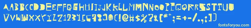 HvdRowdy Font – Yellow Fonts on Blue Background