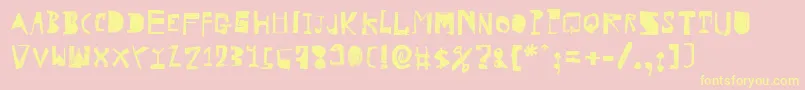 HvdRowdy Font – Yellow Fonts on Pink Background