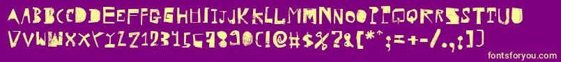 HvdRowdy Font – Yellow Fonts on Purple Background