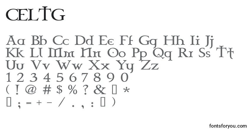 Schriftart CELTG    (123020) – Alphabet, Zahlen, spezielle Symbole