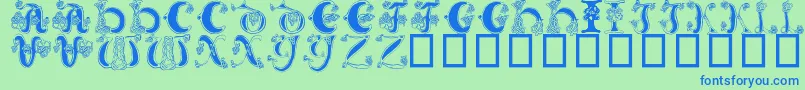 Celtic Knot Font – Blue Fonts on Green Background