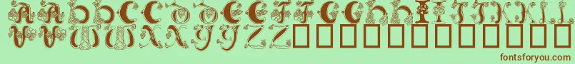 Celtic Knot-Schriftart – Braune Schriften auf grünem Hintergrund