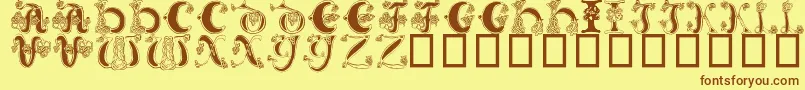 Celtic Knot Font – Brown Fonts on Yellow Background