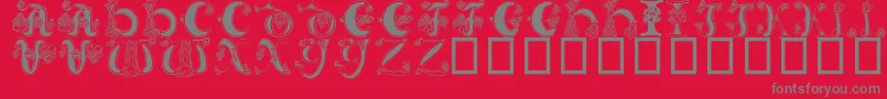 Celtic Knot-Schriftart – Graue Schriften auf rotem Hintergrund